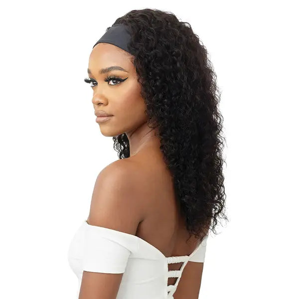 Perruque Bandeau Curly Cheveux Naturels Boho Deep profil - Outré