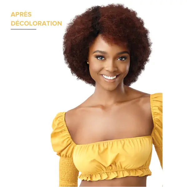 Perruque Crépue human hair courte couleur natural brown Natural Afro Outre Hair
