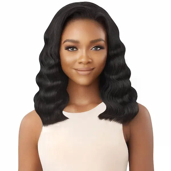 Perruque synthétique Demi-Tête Ondulée Wavy noire - Taureena Outré