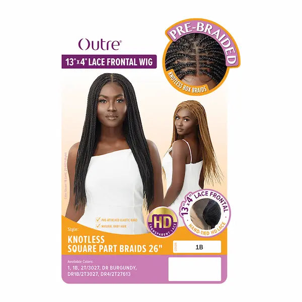 Perruque Tressée Longue Lace Front 13X4 HD Transparent Outre.