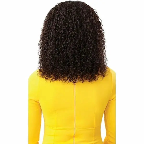 Perruque bouclée naturelle u-part HH-Malaysian Curly 14 pouces vue de dos - Outré Gold Label
