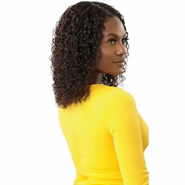 Perruque bouclée naturelle u-part HH-Malaysian Curly 14 pouces vue de profil - Outré Gold Label