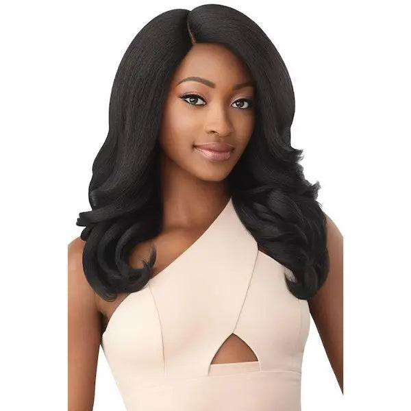 Perruque Wavy yaki noire LACE FRONT WIG Neesha 209 Outré (1B)