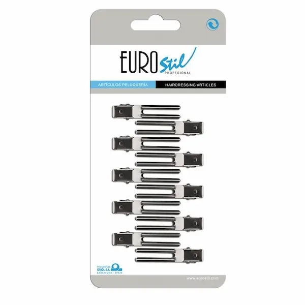 10 Pinces à cheveux 2 branches métal double prong