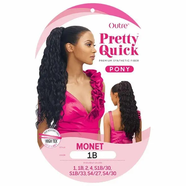 Postiche queue de cheval noir longue ondulée - Monet Outré