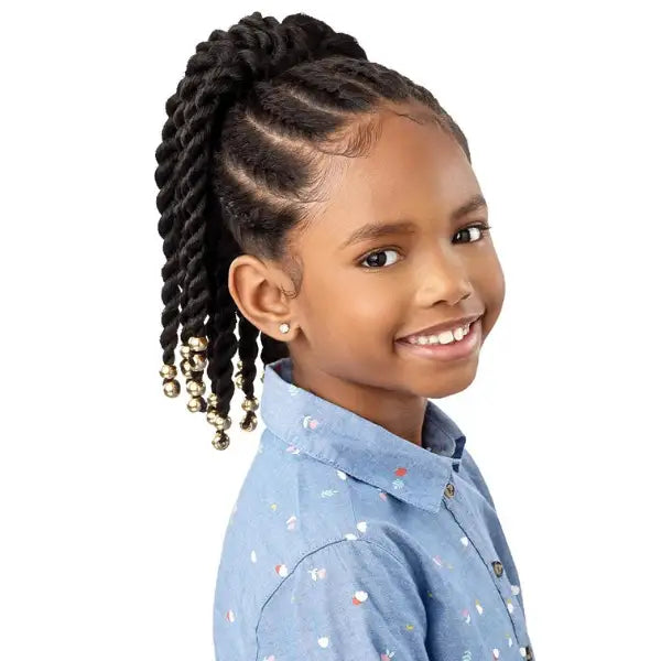 Postiche Twist Noir 1B pour enfant Beaded Twist 12 pouces Lil Looks Outré hair
