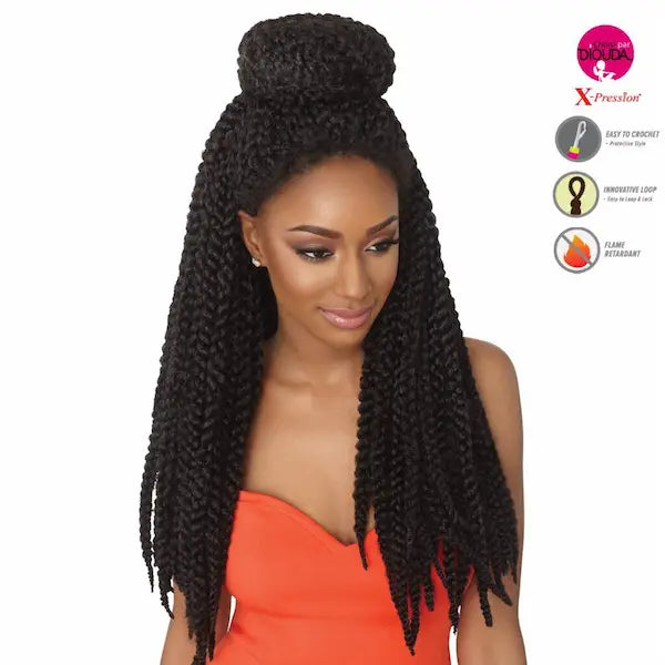 rajouts cheveux déjà tressés crochet braids mèches X-Pression 3D Braid 24 pouces.