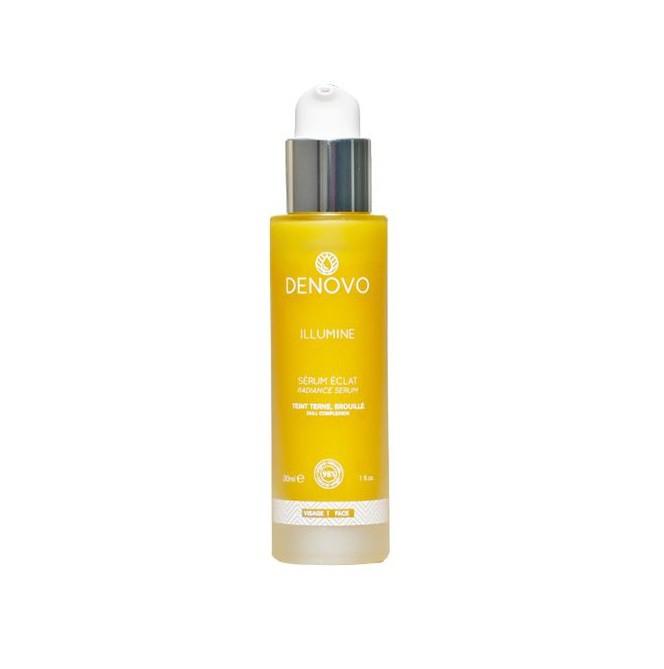 Soin concentré booster d'éclat, le Sérum Éclat Denovo clarifie le teint et apporte de la luminosité à la peau. Frais et léger, il fond sur la peau sans effet gras. Il illumine les teints ternes et en manque d'éclat.