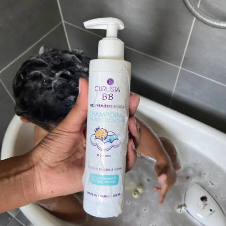 curlista bb shampoing mousse douceur bébé cheveux bouclés, frisés, crépus