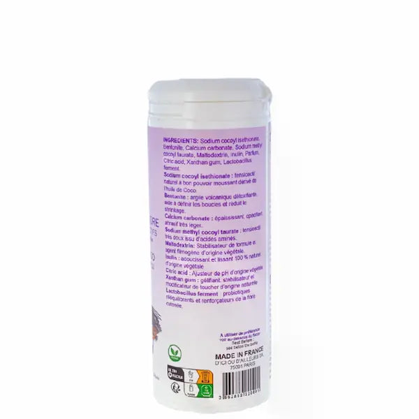 ingredients shampoing poudre aux probiotiques pour cheveux secs, curlista