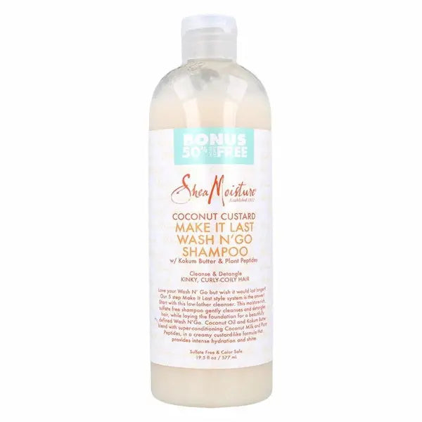 Shampooing sans sulfate Wash and go Coconut Custard - Shea Moisture Make it last Wash N' Go Shampoo 577ML