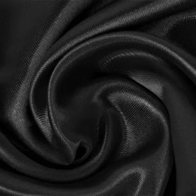 Taie d’oreiller Satin Peau de Soie Noire - Curlista