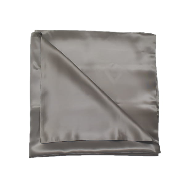 Curlista taie d'oreiller en soie de murier naturelle format carré 60 X 60 teinte Gris Ardoise