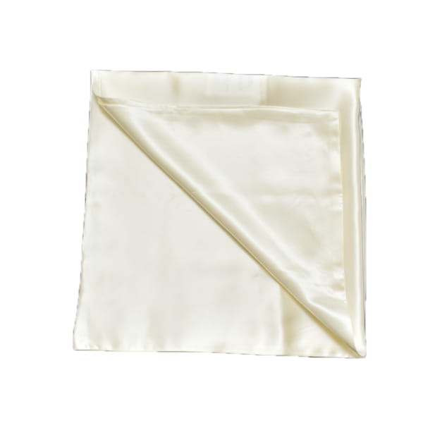 Curlista taie d'oreiiler en soie de murier naturelle format carré 60 X 60 teinte Ivoire