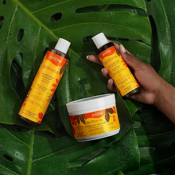 3 soins lavants Actiforce pour cheveux texturés fatigués en manque de vitalité