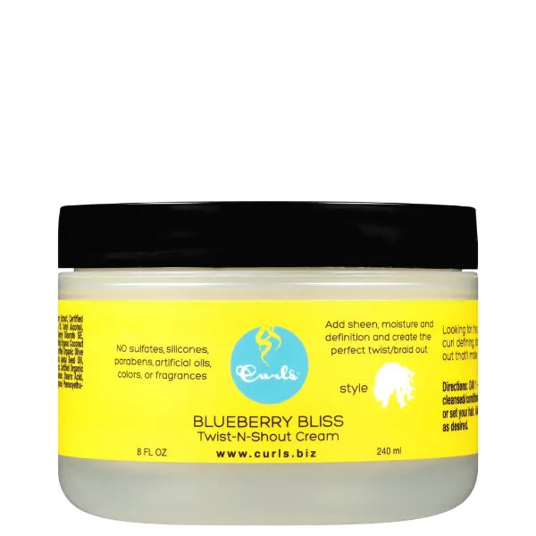 crème coiffante pour cheveux crépus, vanilles et braid out curls blueberry bliss twist n shout