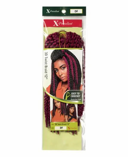 Nattes 3D Twist Braid couleur Dark Fushia - Outre X-Pression