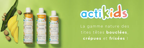 La gamme Actikids  a été spécialement formulée par Activilong pour les chevelures délicates des enfants dès 3 ans.