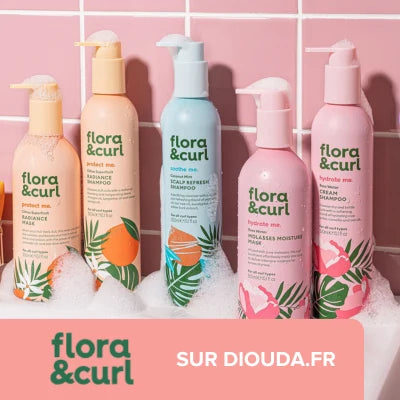 Flora & Curl, une gamme de soins capillaires formulés à base de plantes, qui répond aux besoins des cheveux ondulés, bouclés, frisés et crépus.