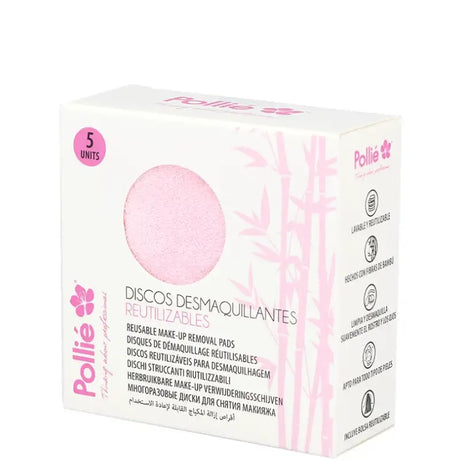 5 Disques démaquillants doux en fibres  de bambou pour peaux sensibles : yeux, lèvres, visage