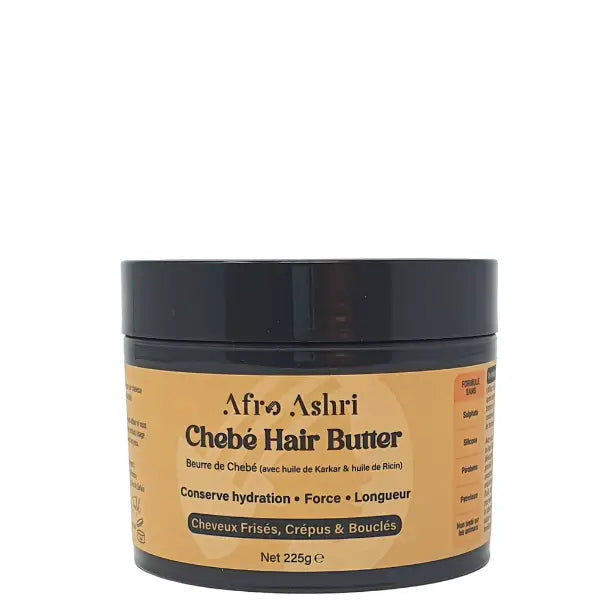 Beurre de Chebe avec huile de Karkar et de Ricin Afro Ashri pour des cheveux hydratés, plus forts et plus longs 225g