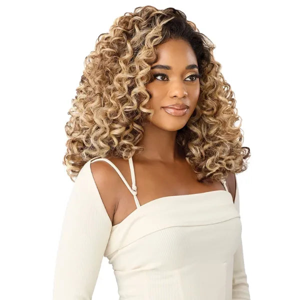 Blond half-wig quick-weave style, Lexington in yaki hair