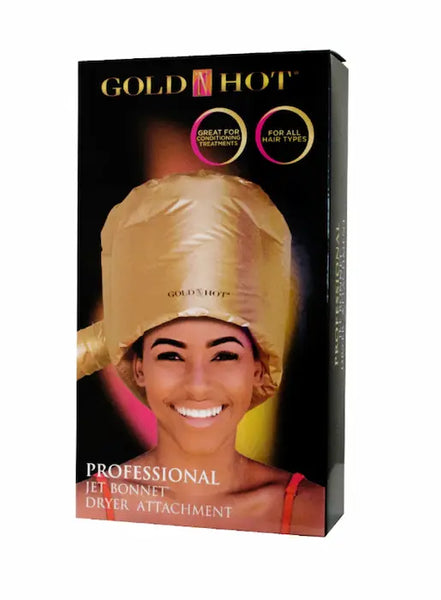 Casque soufflant doré Gold 'n Hot adaptable à tous les sèche cheveux.