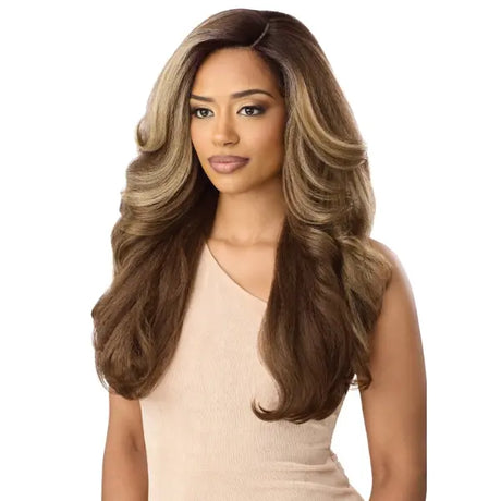 Lace front wig blond yaki hair blond color neesha par outre