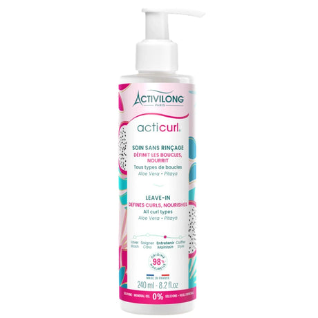 Leave-In Soin Sans Rinçage Cheveux Bouclés Frisés Activilong Acticurl à l'Aloe Vera, Glycérine et Pitaya 240 ml