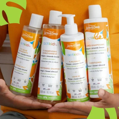 Activilong Actikids Soins Enfants Cheveux bouclés frisés crépus à partir de 3ans. Minimum 97% d'ingrédients d'origine naturelle