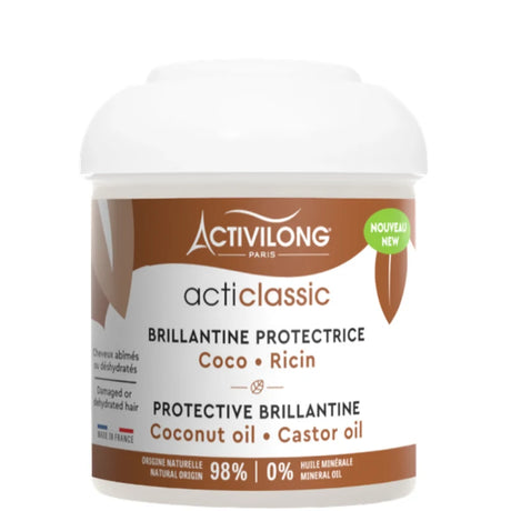 Activilong Brillantine protectrice cheveux au coco et ricin 98% d'ingrédients d'origine naturelle