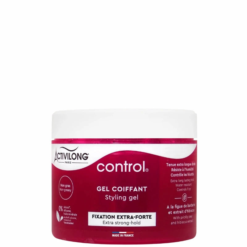 Activilong Control Gel Coiffant Fixation Extra Forte Rose Cheveux Crépus Frisés Bouclés