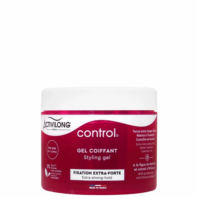 Activilong Control Gel Coiffant Fixation Extra Forte Rose Cheveux Crépus Frisés Bouclés