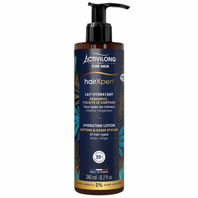 Lait Capillaire Hydratant Cheveux bouclés frisés crépus homme Activilong For Men