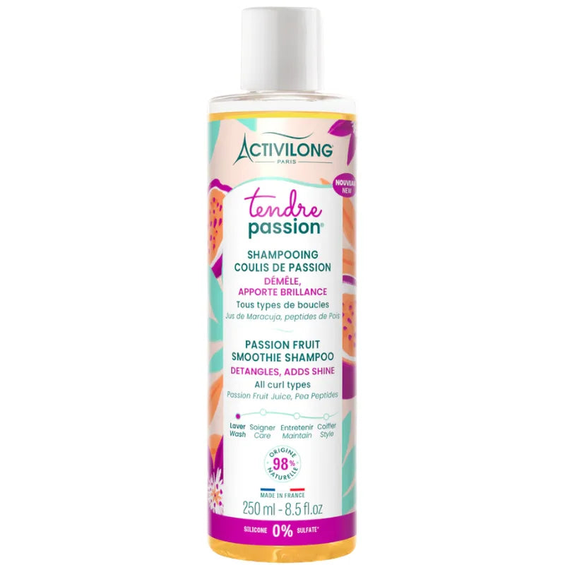Activilong Tendre Passion Shampoing sans sulfate au jus de maracuja et peptides de pois