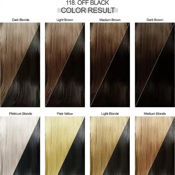 Adore coloration Semi-permanente 118 Off Black résultat selon couleur de départ