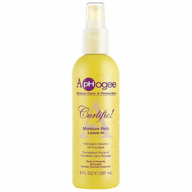 Aphogee Curlific! Moisture Riche Leave-in Protège de la chaleur, démêle et scelle l'hydratation sur cheveux bouclés ou frisés