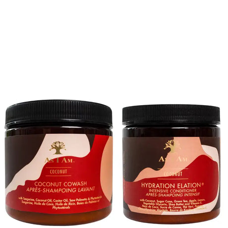 As I Am Classic Duo Soins profond : Coconut Co Wash + Hydratation Elation intensive Conditioner