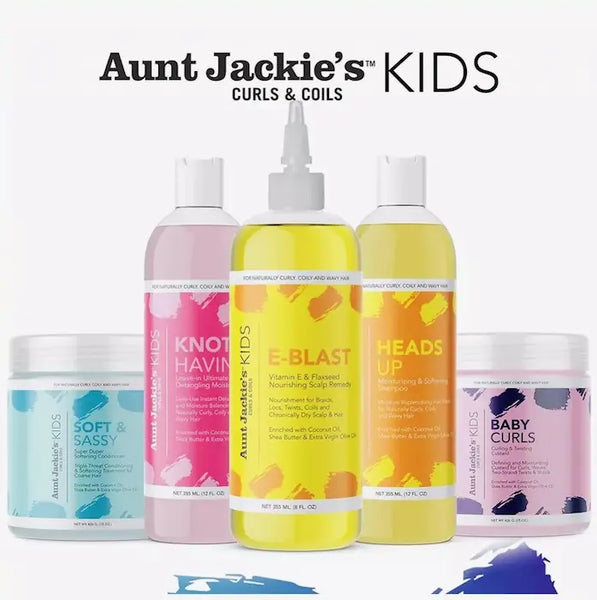 5 soins hydratants démelants pour cheveux secs, frisés et crépus des enfants - Aunt Jackie's Kids Curls & Coils