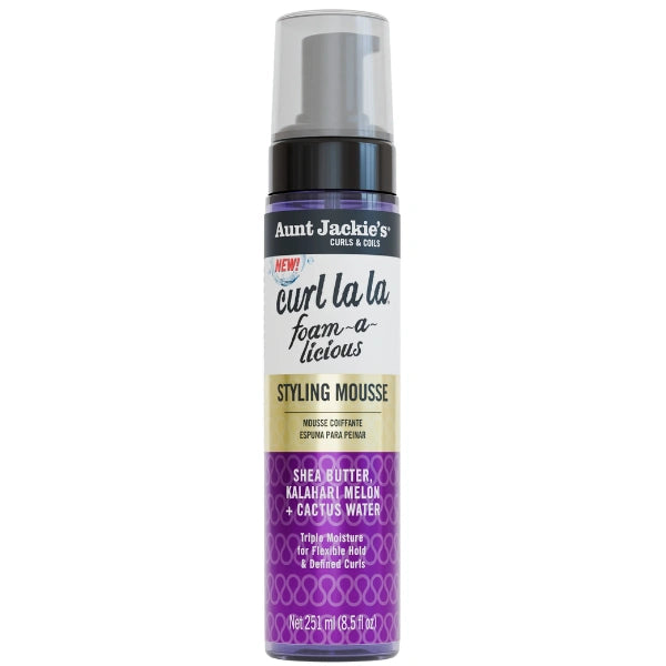 Mousse coiffante Curl La La Aunt Jackie’s pour définir les boucles cheveux crépus, frisés et bouclés sans effet carton