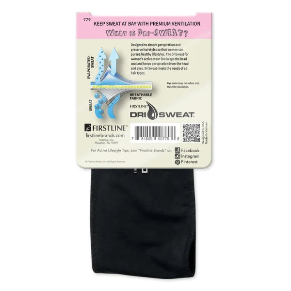 Bandeau absorbant sport Dri Sweat accessoire anti-transpiration pour protéger les baby hair et les contours pendant l’effort.