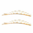 Lot de 2 Barrettes dorées avec Perles blanches pour cérémonie 
