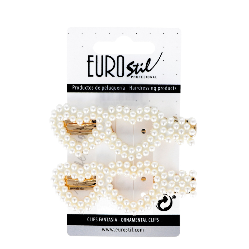 Barrettes cheveux en perles blanches. Clip dentelé pour une bonne accroche sur tous les types de cheveux