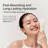 Fini lumineux peau hydratée avec crème solaire SPF50 Beauty of Joseon effet glow naturel