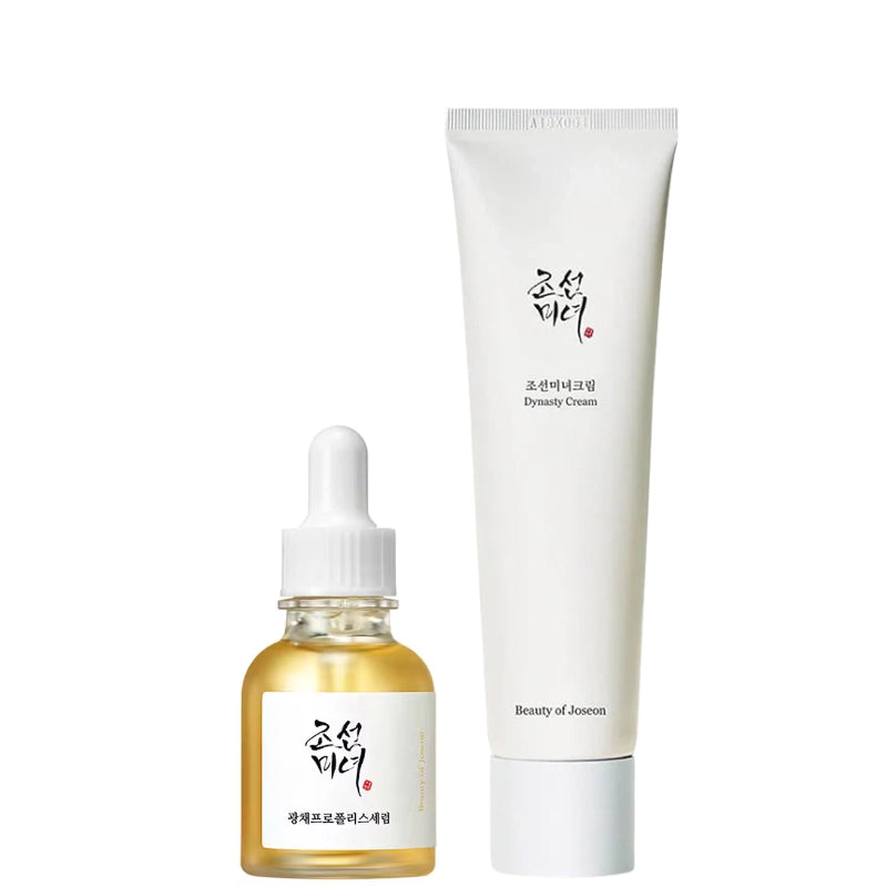 Duo Éclat Visage Beauty of Joseon avec Glow Serum Propolis Niacinamide et Dynasty Cream pour hydrater la peau et illuminer le teint