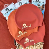 Bonnet de bain Cheveux Afro et dreadlocks Swimma Caps Orange et Rouge Brique