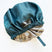 Bonnet de douche enfant satin vert et beige imperméable – accessoire capillaire enfant pour cheveux bouclés, soin et protection