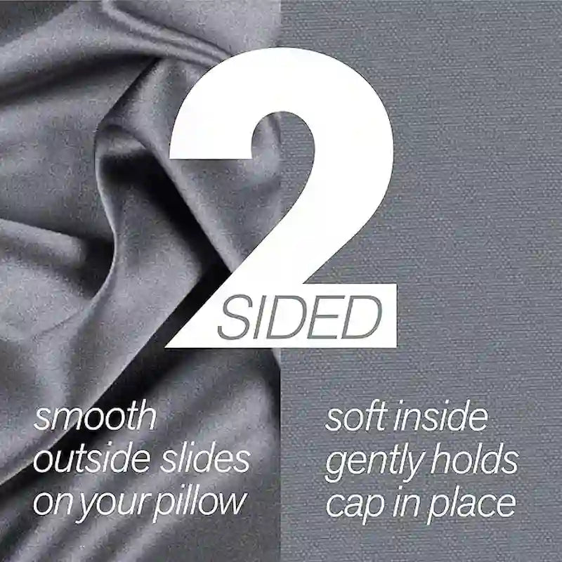 Bonnet en satin avec tissus double face pour un maintien impeccable toute la nuit sur l'oreiller.