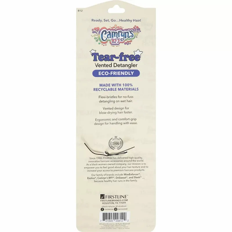 Brins flexibles de la brosse Camryn's BFF® – démêle les cheveux bouclés, frisés ou crépus sans tirer