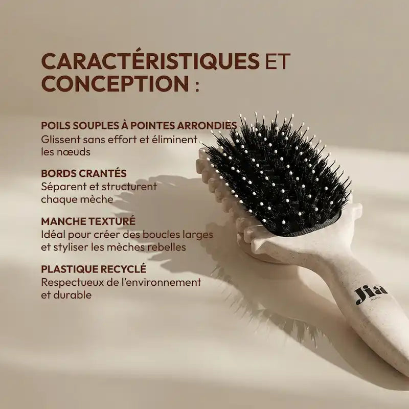 Brosse démêlante curls Jia Paris pour cheveux bouclés et frisés – accessoire capillaire anti-casse pour boucles définies